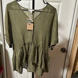 Blu Pepper Olive Green Women's Top